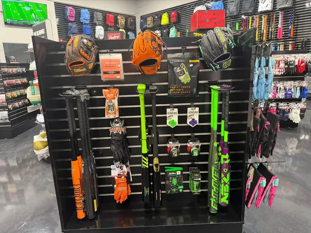 Gloves, bats, batting gloves and accessories