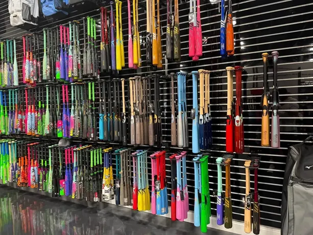 Wood and metal bat wall
