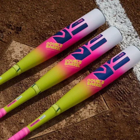 Easton Dub Double Barrel bats on home plate